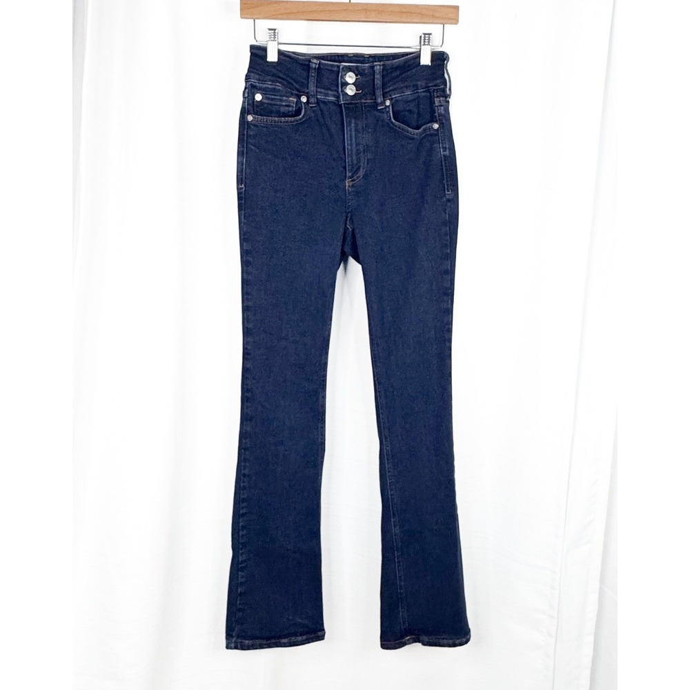 Free People We The Free Shayla Jeans 28 Mid Rise Bootcut Dark Wash Stretch